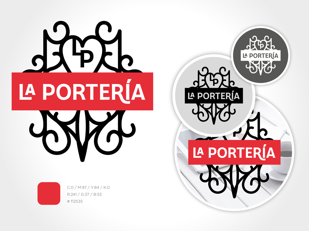 Logotipo La Portería con variantes de color
